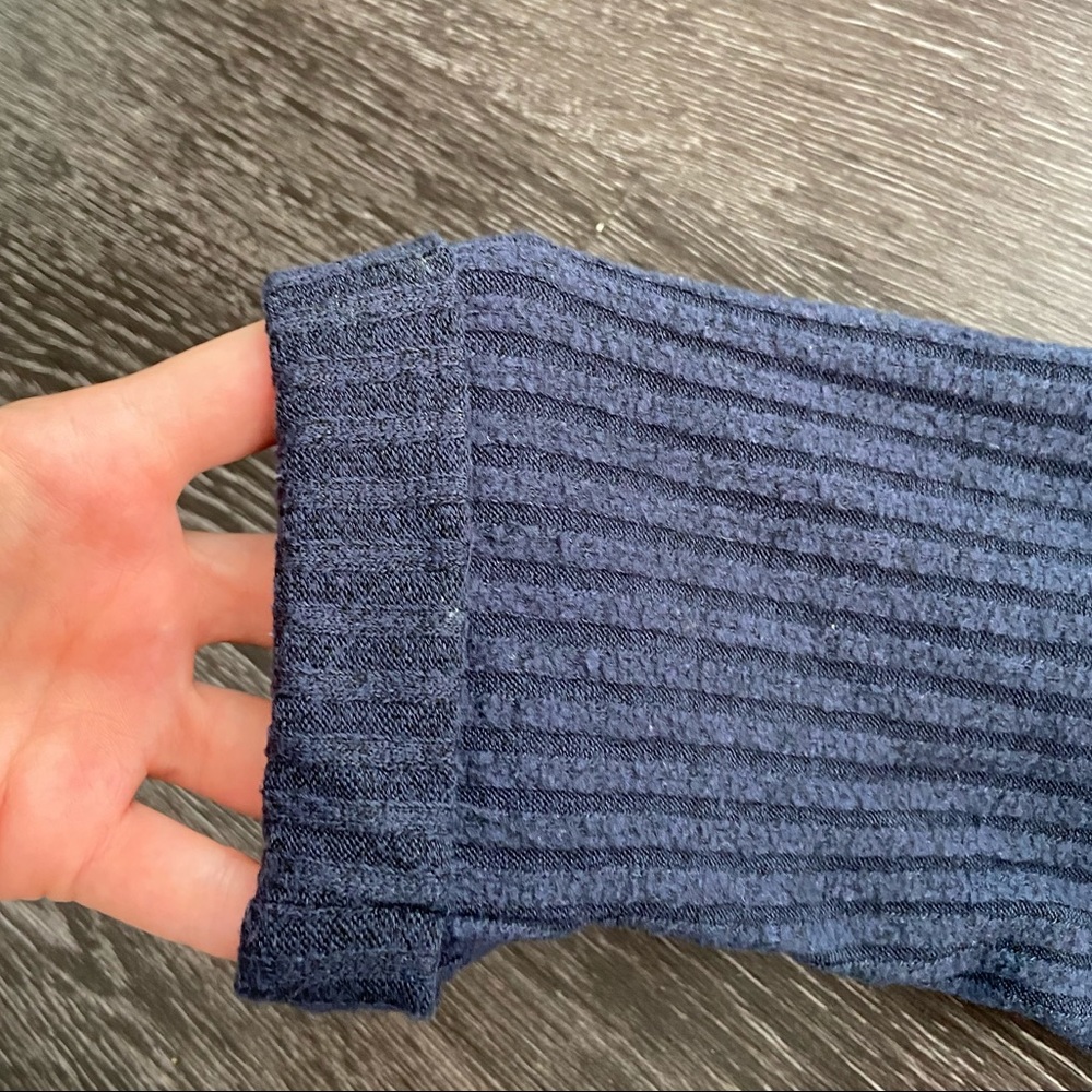 Lush Navy Ribbed Sweater - Picture 2 of 2